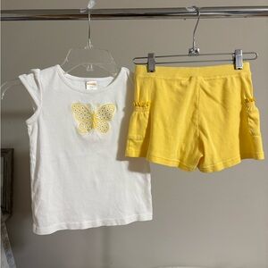 Gymboree White Tank Top with Yellow Logo Detail